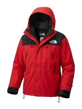 The North Face GoreTex Mountain Women’s Jacket Red 90s Vintage Hooded Shell Ski